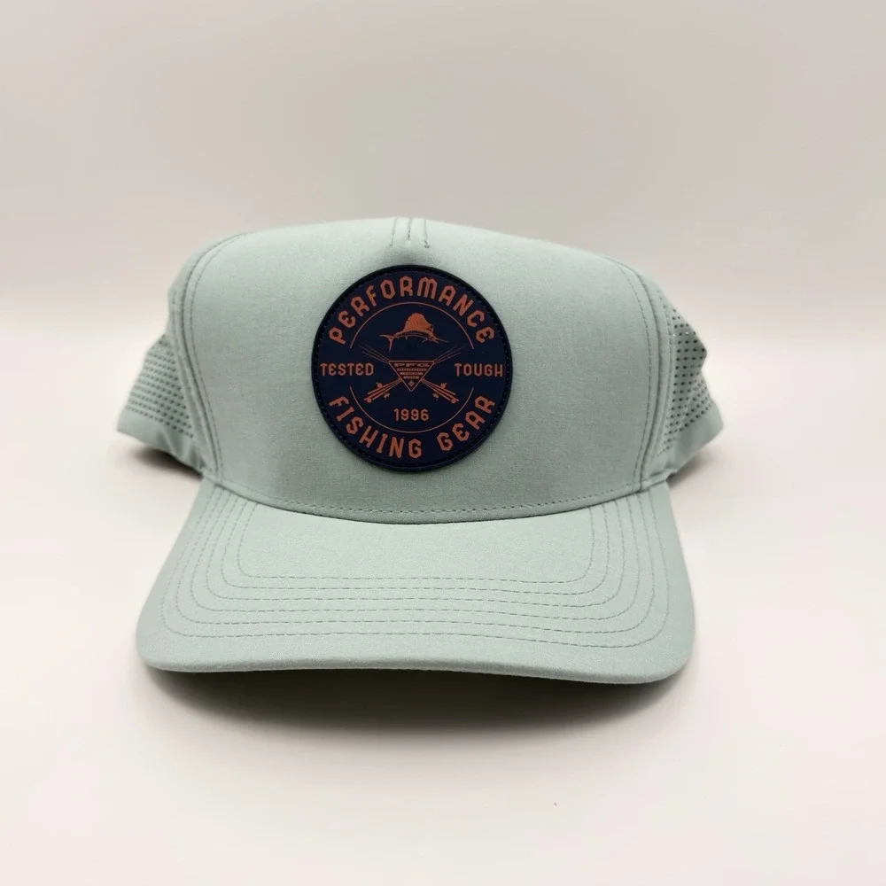 Columbia Elite PFG Hat Snapback OS Light Blue Fishing Mesh Outdoor Sport